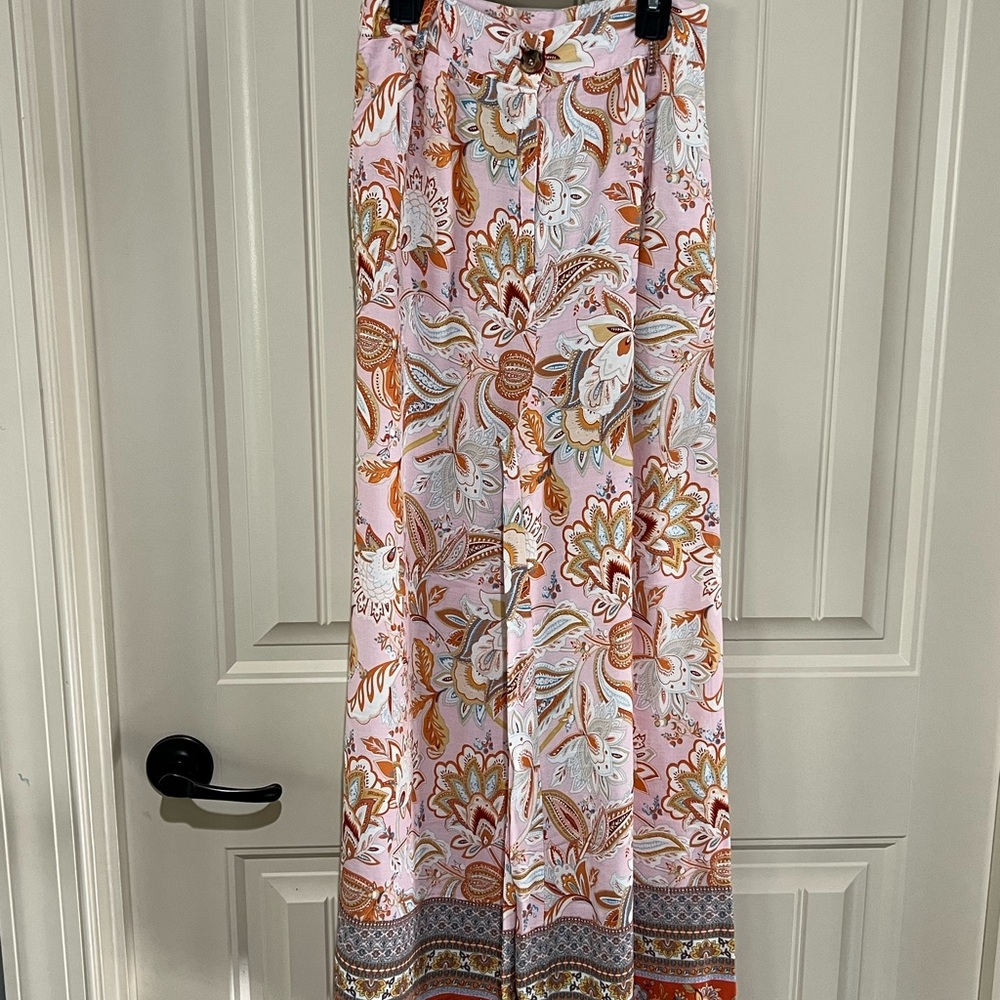 Vici Cancun Printed Bra Top & Belted Wide Leg Pant Set - Picture 4 of 8